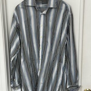 Men's Striped Black and White Shirt